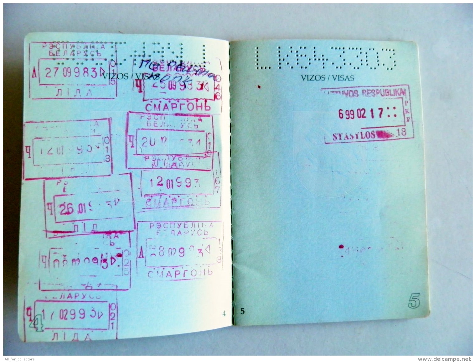 5 Scans Passport From Lithuania 1998 - Documents Historiques