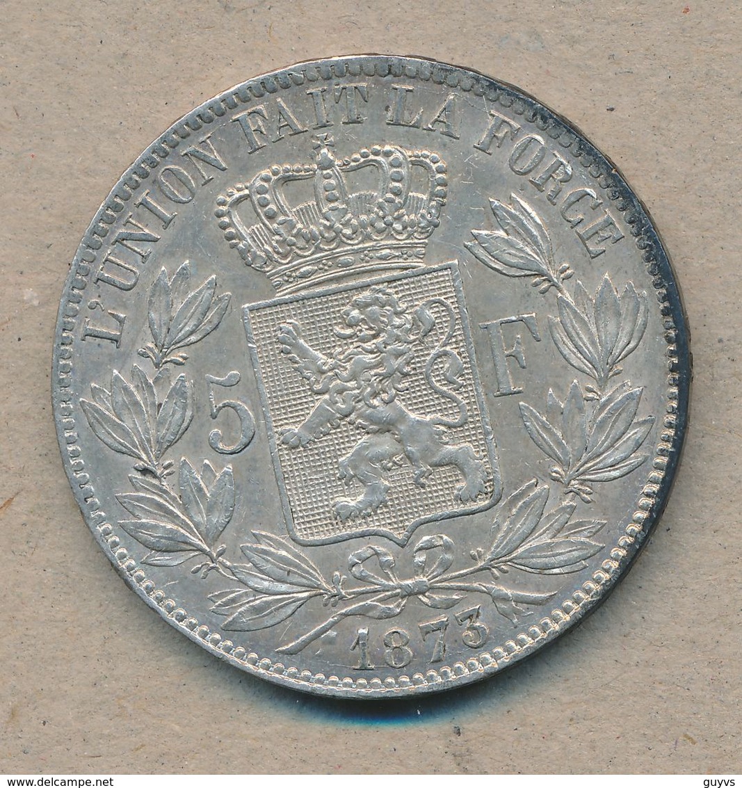 België/Belgique 5 Fr Leopold II 1873 Morin 160a (137813) - 5 Francs