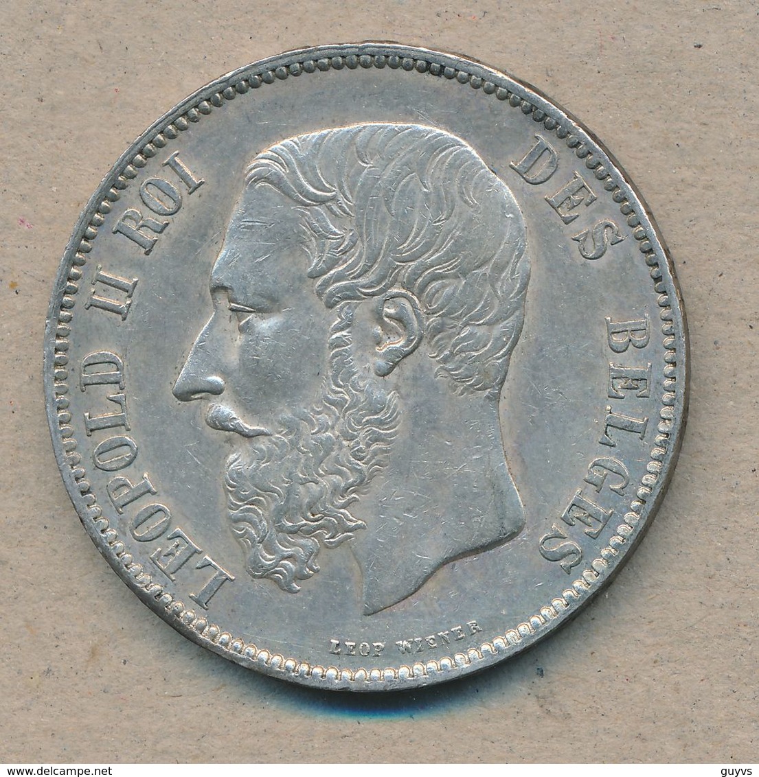België/Belgique 5 Fr Leopold II 1873 Morin 160a (137813) - 5 Francs