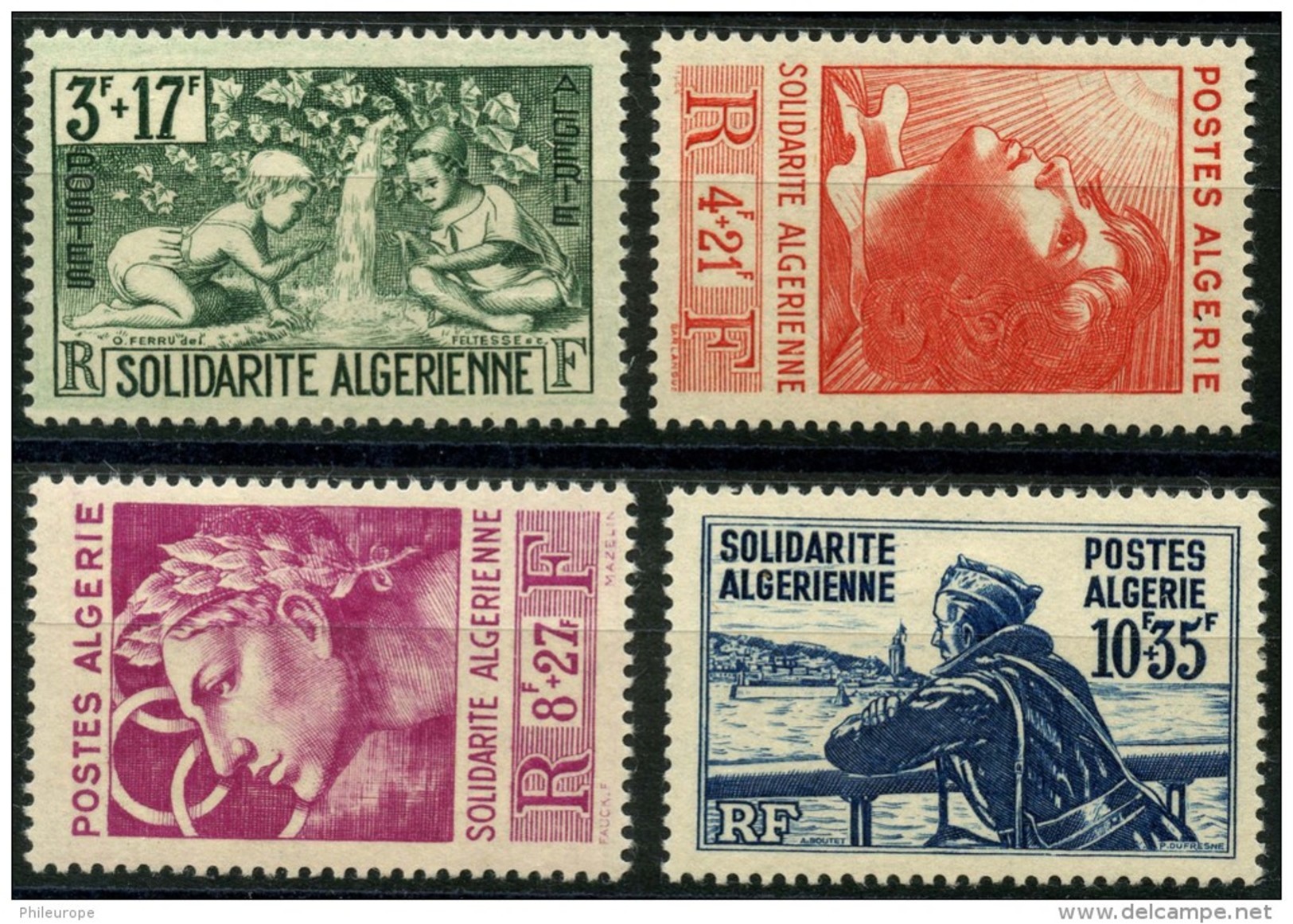 Algerie (1946) N 249 à 252 * (charniere) - Neufs