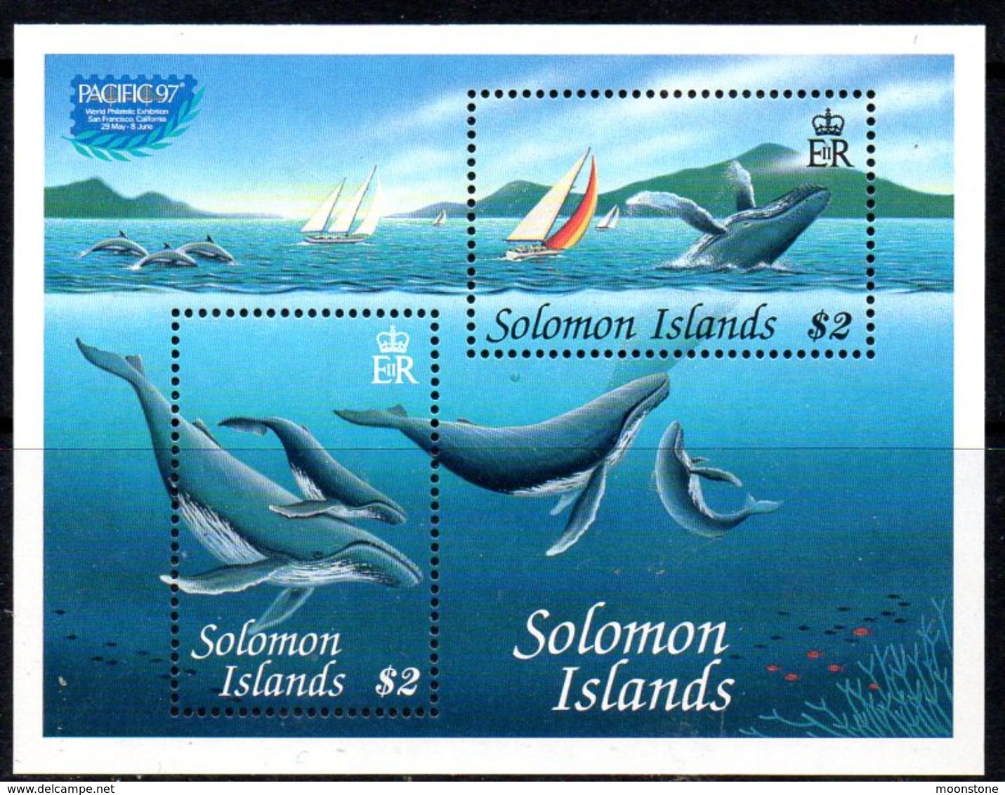 Solomon Islands 1997 Pacific '97 Whales MS, MNH, SG 888 (B) - Solomon Islands (1978-...)