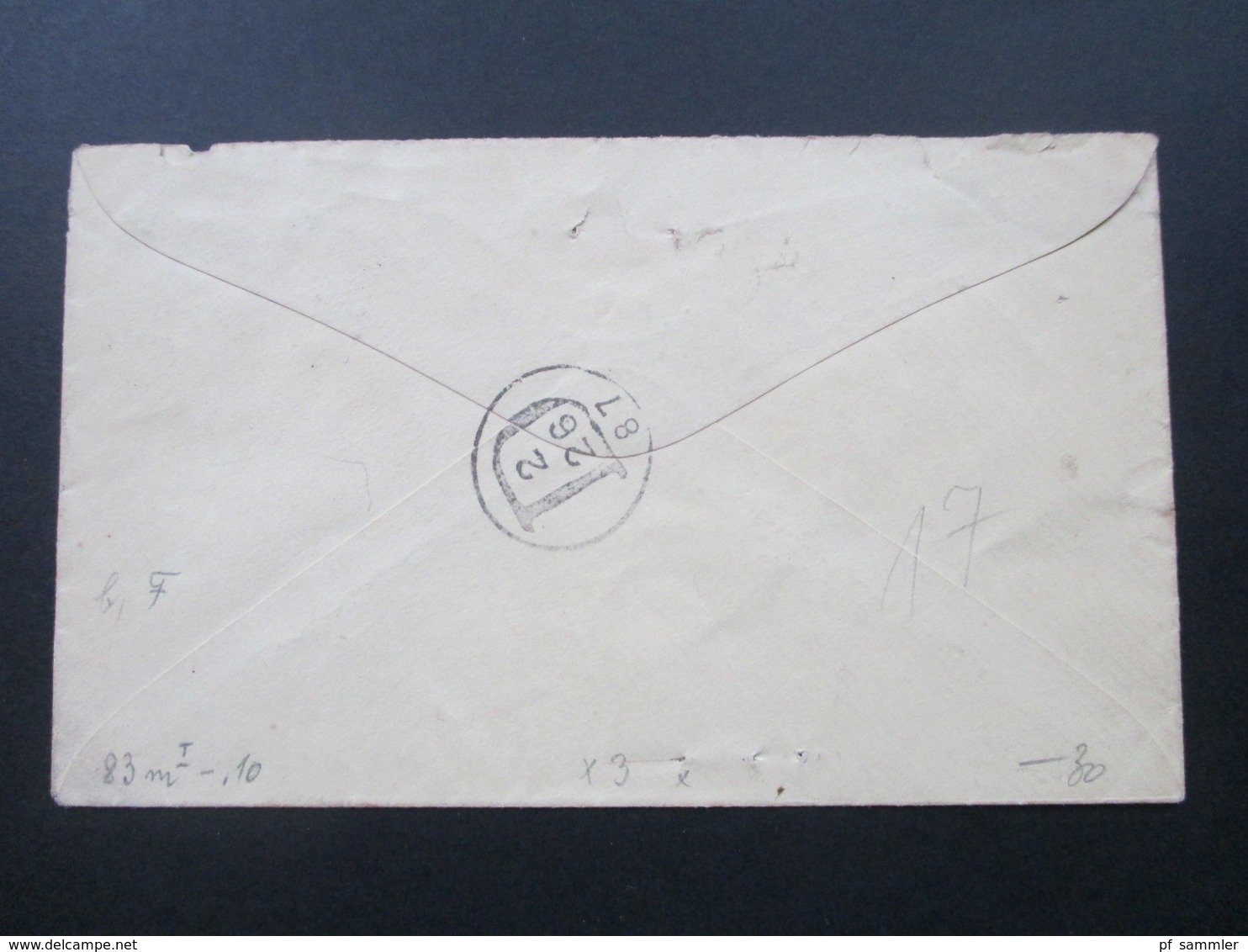 USA 1887 Ganzsache / Umshlag Mit Zusatzfrankatur Nr. 41 Mit Interessantem Stempel Fancy Cancel / Killer?!? Kreuz - Storia Postale