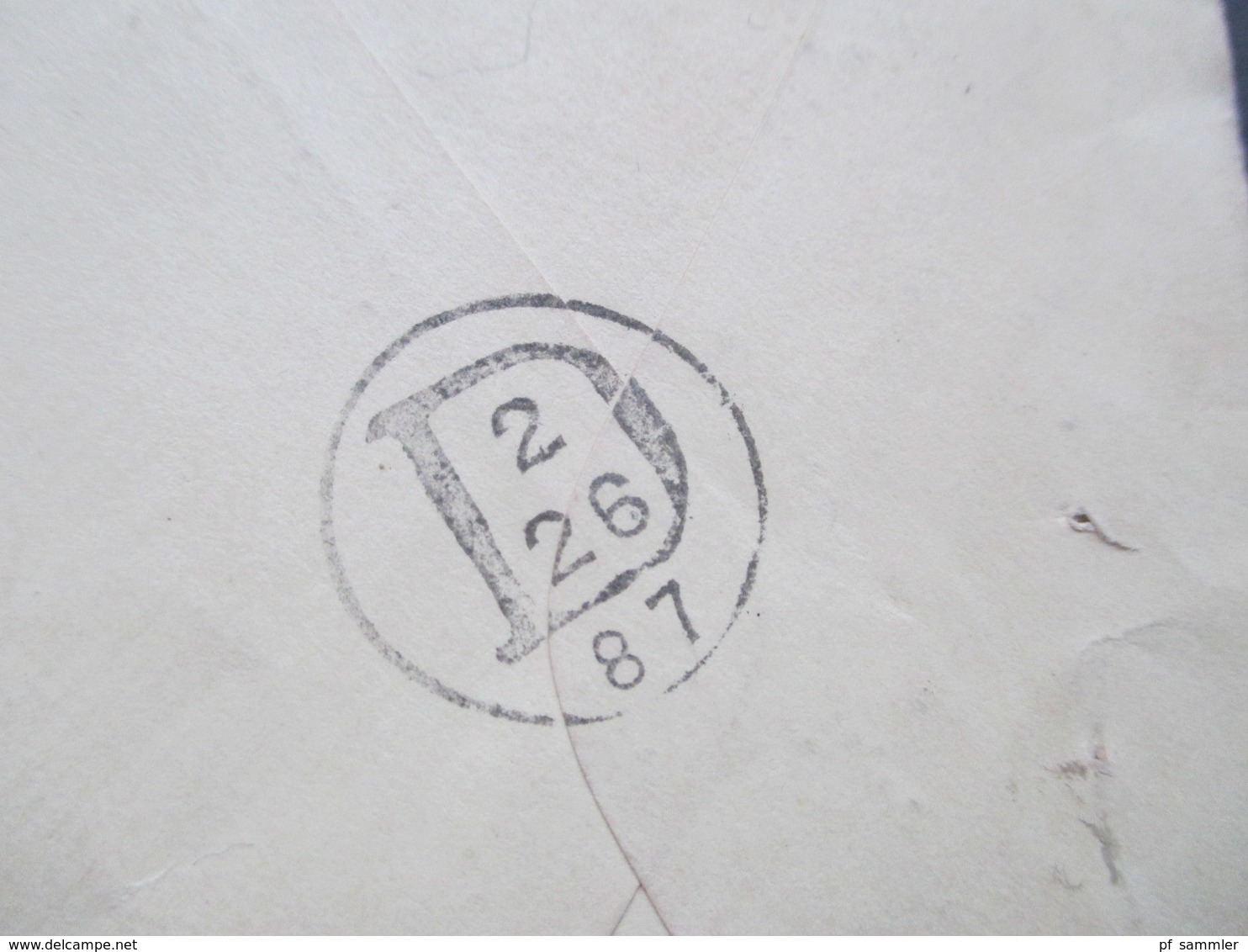 USA 1887 Ganzsache / Umshlag Mit Zusatzfrankatur Nr. 41 Mit Interessantem Stempel Fancy Cancel / Killer?!? Kreuz - Covers & Documents