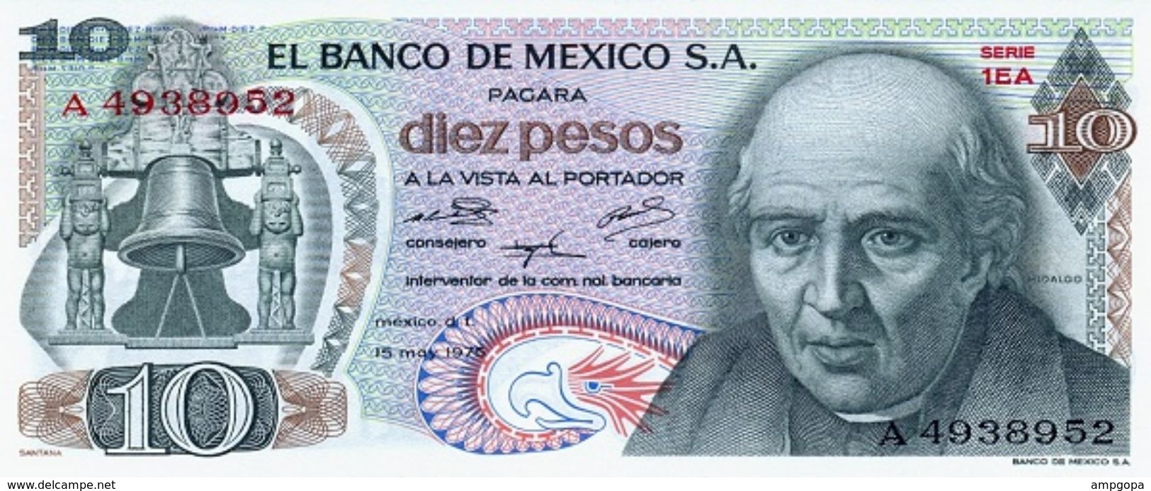 Mexico 10 Pesos 15-5-1975 Pick 63.h.5 UNC - Messico