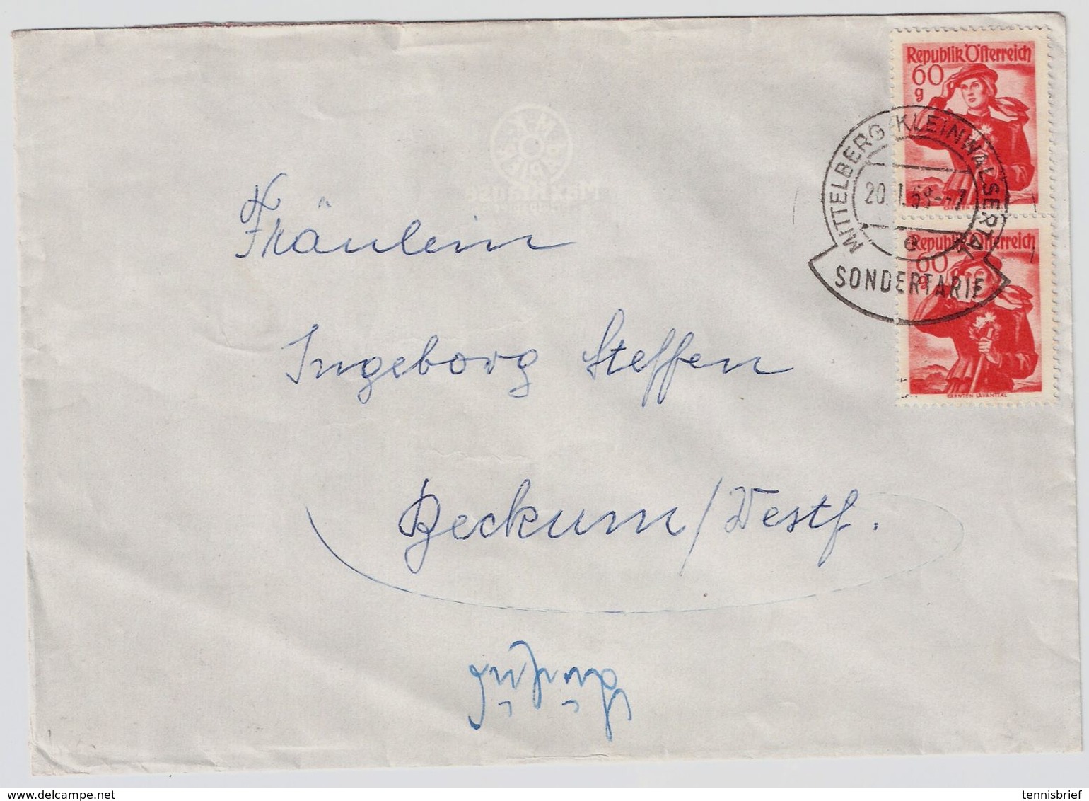 1953, Brief, Sonder - Tarif!  Selt. MEF !, #a273 - Briefe U. Dokumente