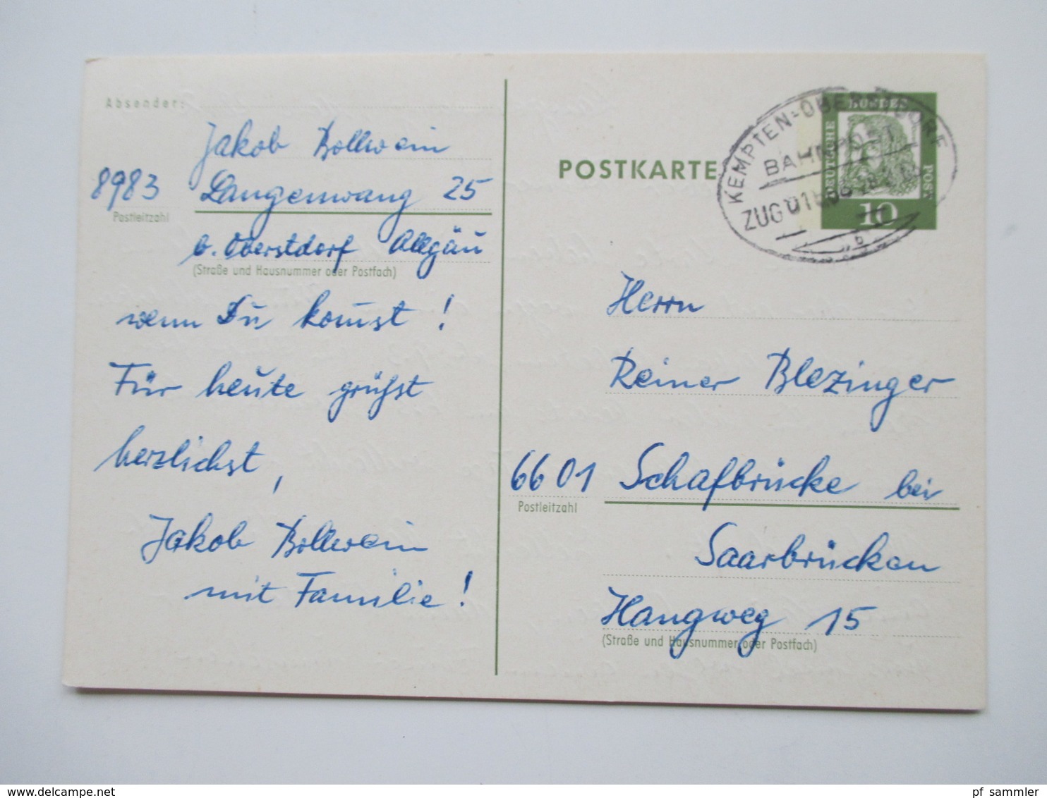 Ganzsachen Posten DDR/ BRD 1952 - 1993 ab Posthorn GA / PK mit Bahnpoststempel insgesamt 24 Karten / GA