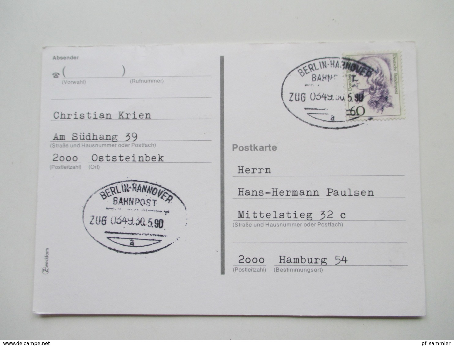 Ganzsachen Posten DDR/ BRD 1952 - 1993 ab Posthorn GA / PK mit Bahnpoststempel insgesamt 24 Karten / GA