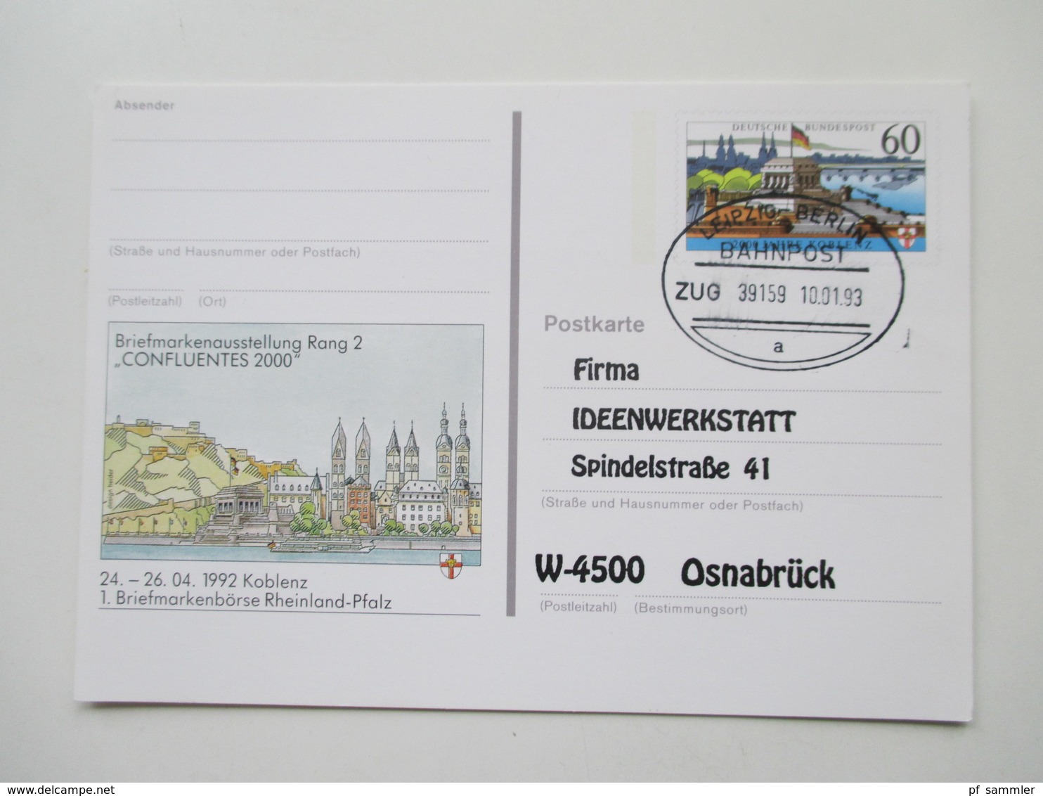 Ganzsachen Posten DDR/ BRD 1952 - 1993 ab Posthorn GA / PK mit Bahnpoststempel insgesamt 24 Karten / GA