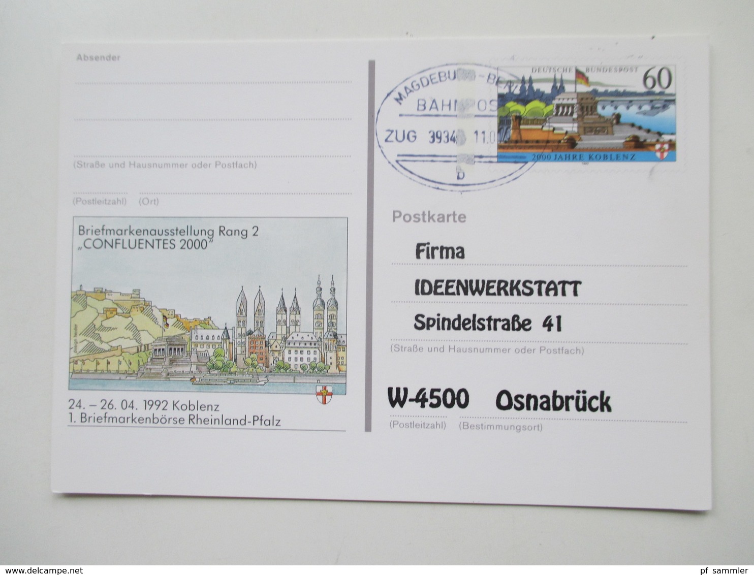 Ganzsachen Posten DDR/ BRD 1952 - 1993 ab Posthorn GA / PK mit Bahnpoststempel insgesamt 24 Karten / GA