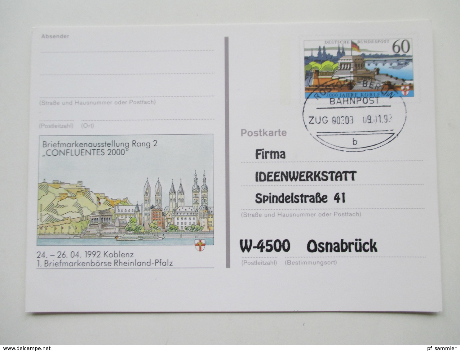 Ganzsachen Posten DDR/ BRD 1952 - 1993 ab Posthorn GA / PK mit Bahnpoststempel insgesamt 24 Karten / GA