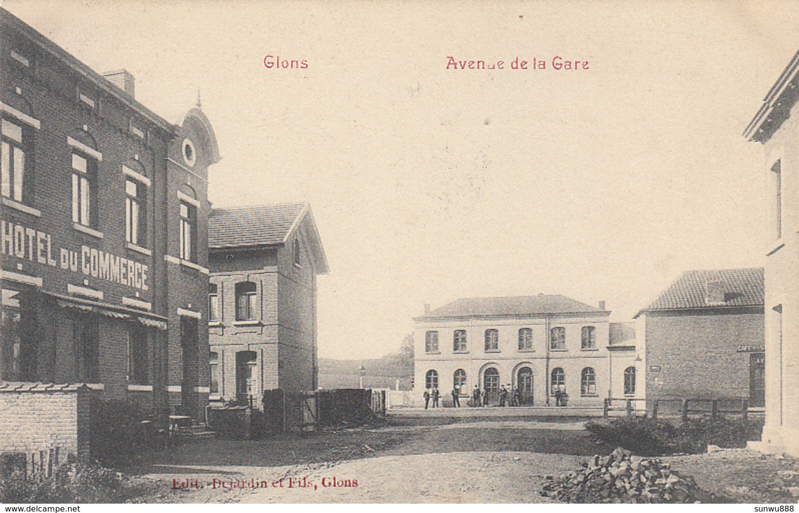 Glons - Avenue De La Gare (café Restaurant Hôtel Du Commerce, Edit. Dejardin Et Fils, Animée 1908) - Bassenge