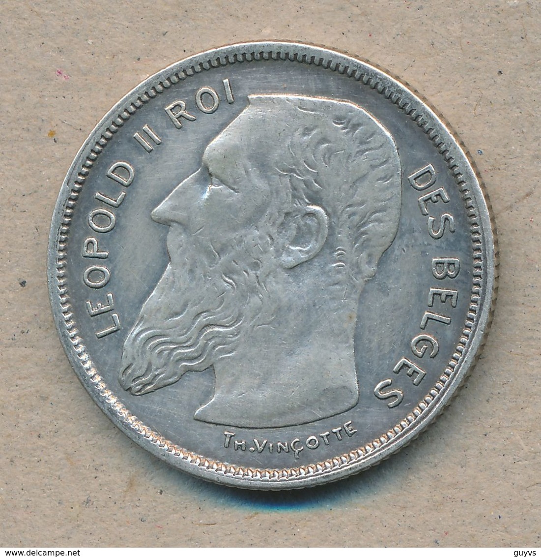 België/Belgique 2 Fr Leopold II 1909 Fr Morin 196 (137827) - 2 Francs