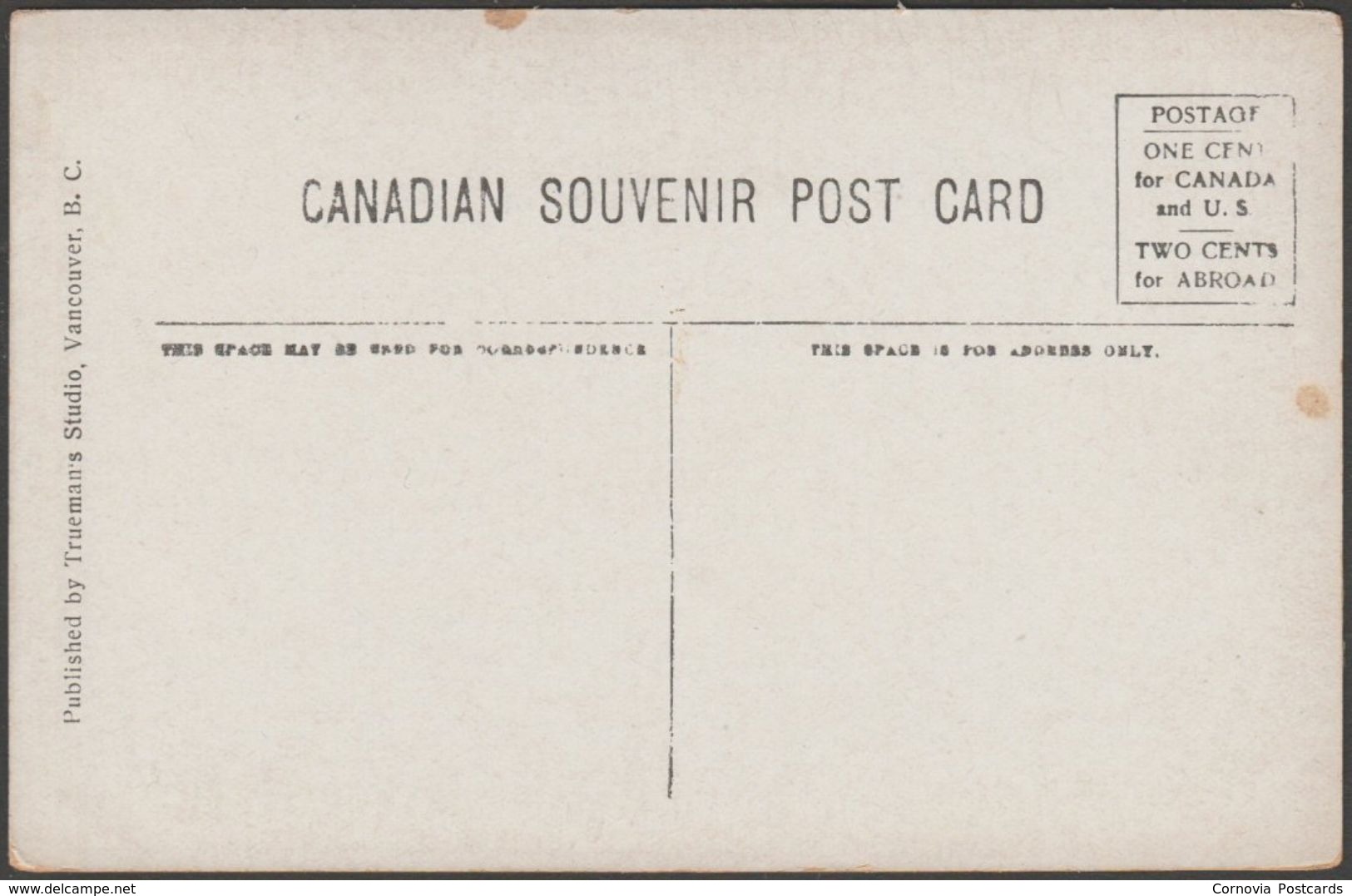 Rock Gorge, Victoria Park, Revelstoke, British Columbia, C.1905 - Trueman's Studio Postcard - Other & Unclassified