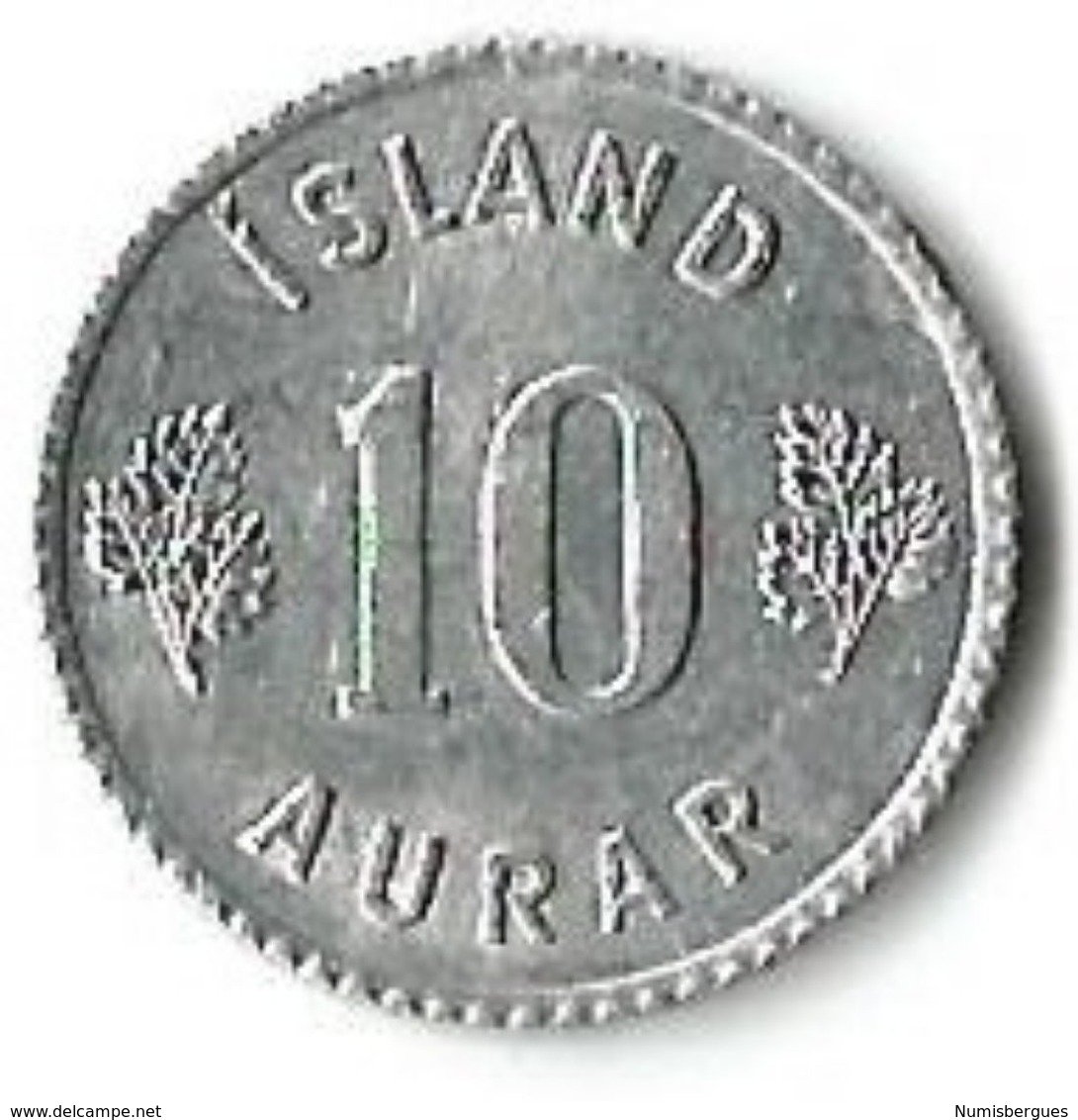 1 Pièce De Monnaie 10 Aurars 1970 - Islande