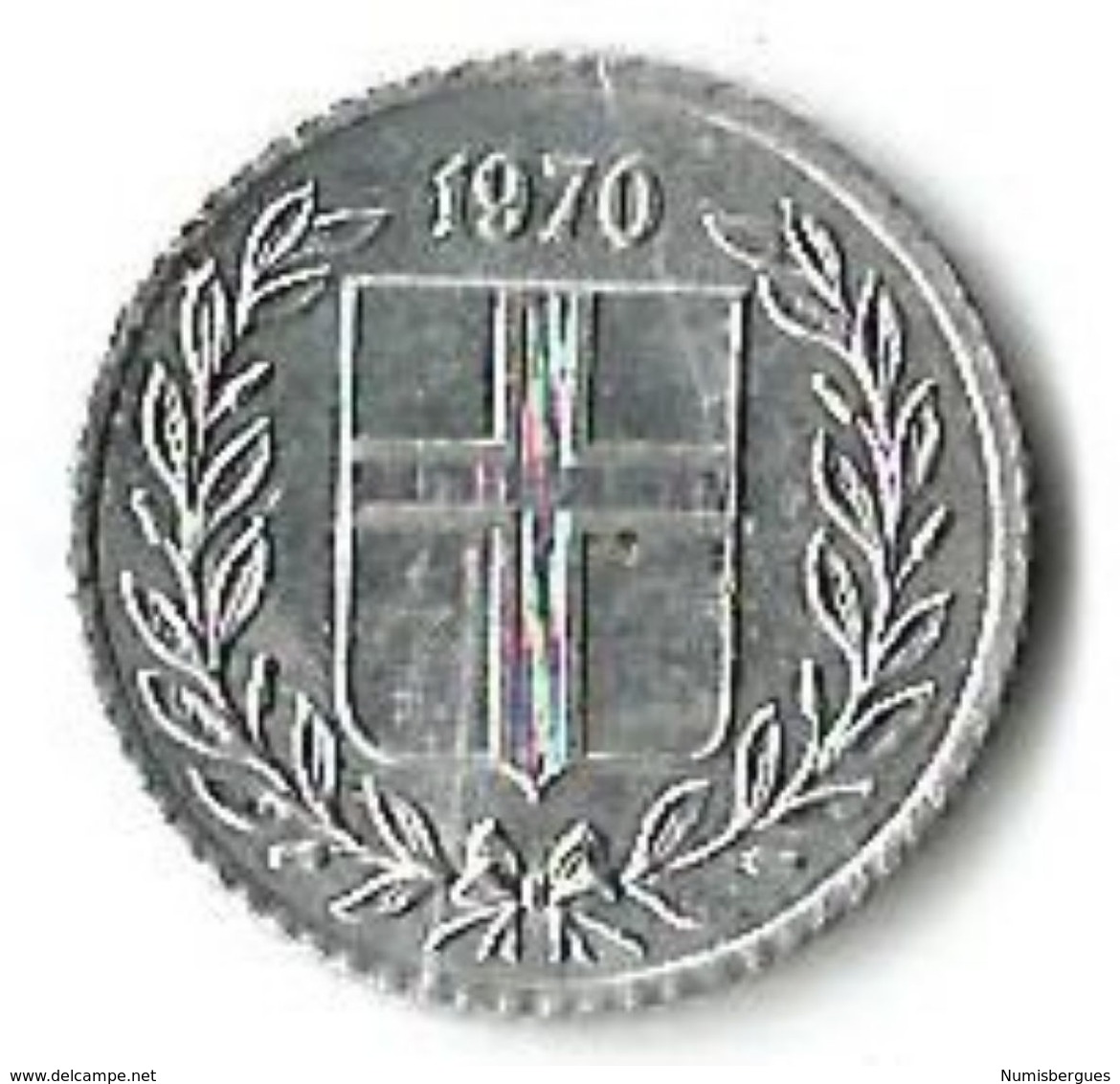 1 Pièce De Monnaie 10 Aurars 1970 - Island