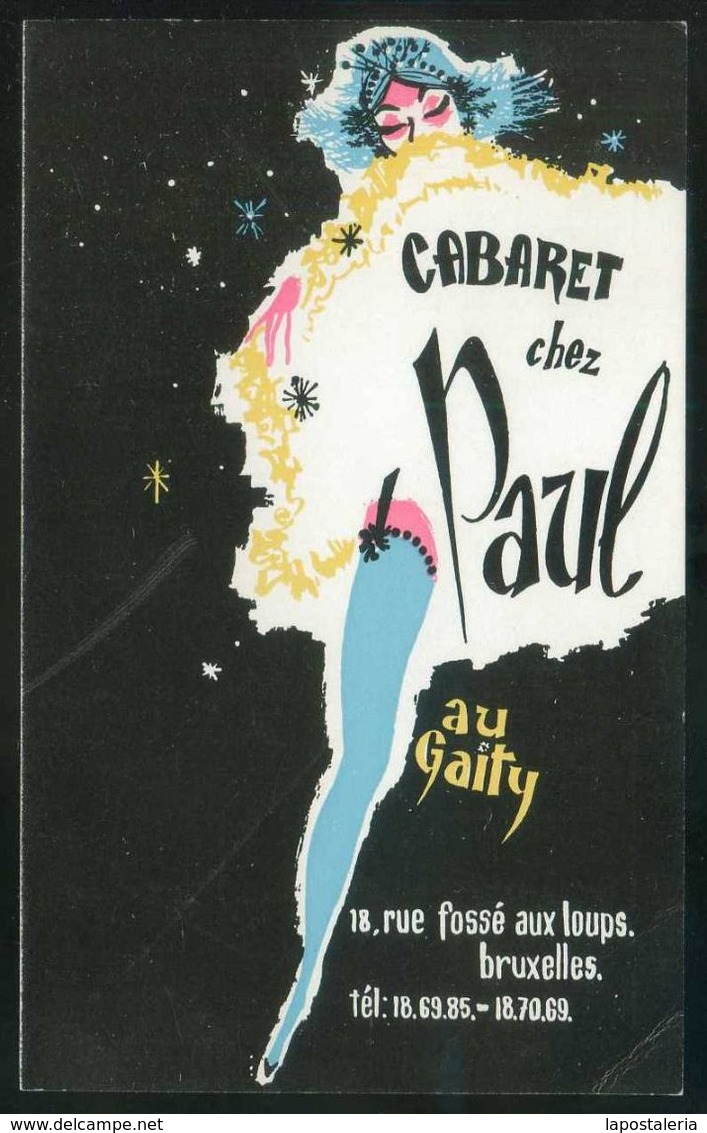 Bruxelles. *Cabaret Chez Paul Au Gaity* Impreso 95x158 Mms. - Otros & Sin Clasificación