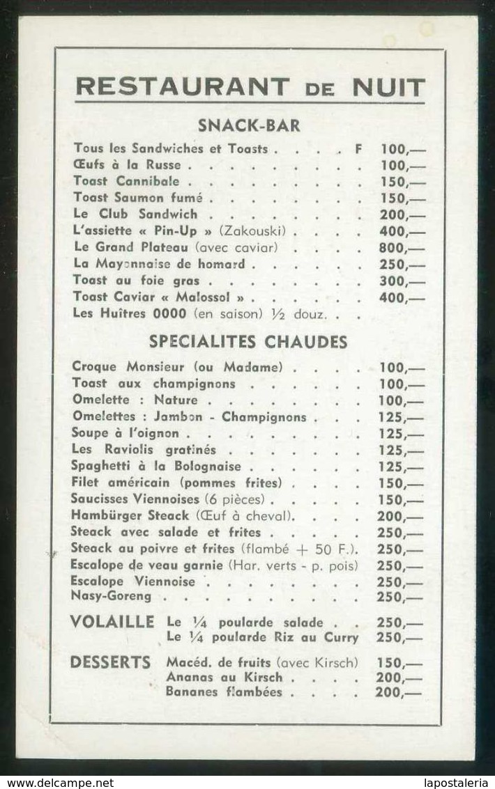 Bruxelles. *Cabaret Chez Paul Au Gaity* Impreso 95x158 Mms. - Otros & Sin Clasificación