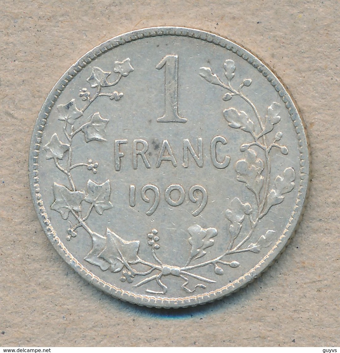 België/Belgique 1 Fr Leopold II 1909 Fr Morin 200a (137842) - 1 Franc