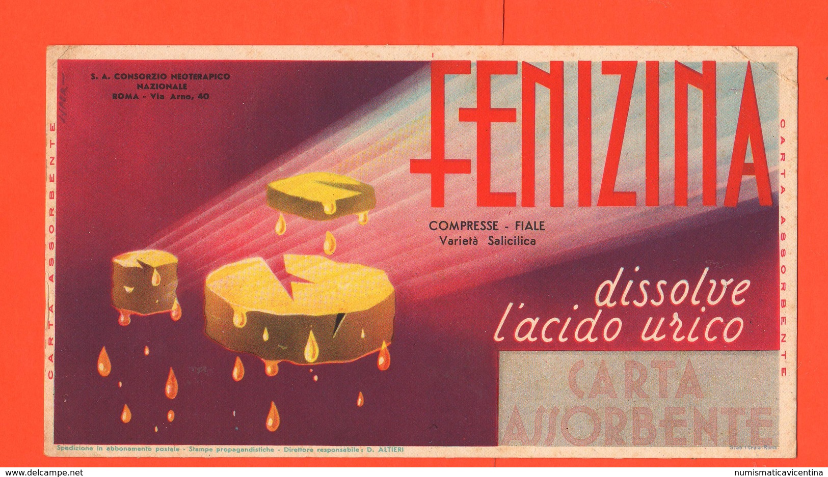 Medicina Salute Carte Assorbenti Fenizina Anni 40 - Other & Unclassified