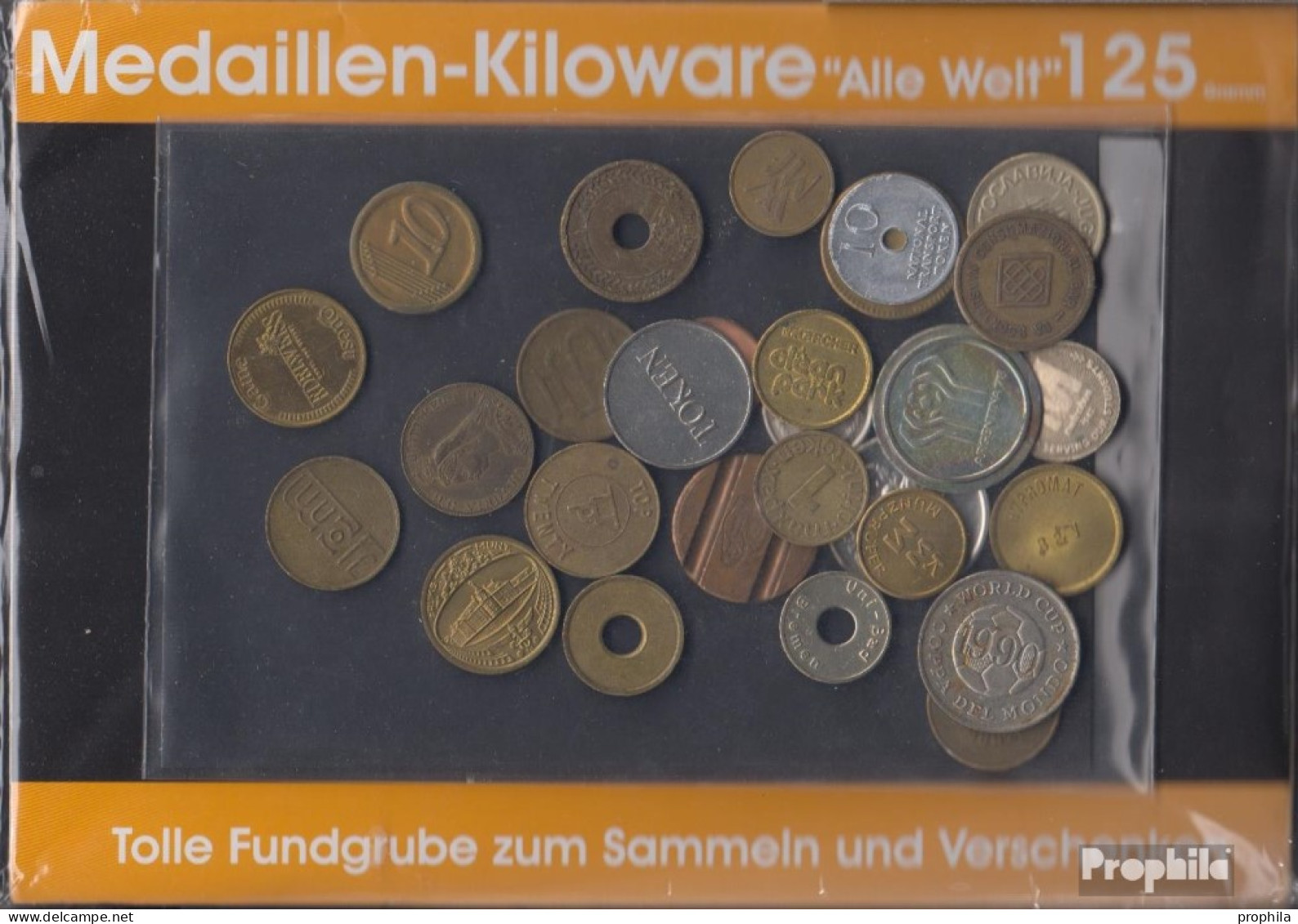 Alle Welt 125 Gramm Medaillenkiloware - Kiloware - Münzen