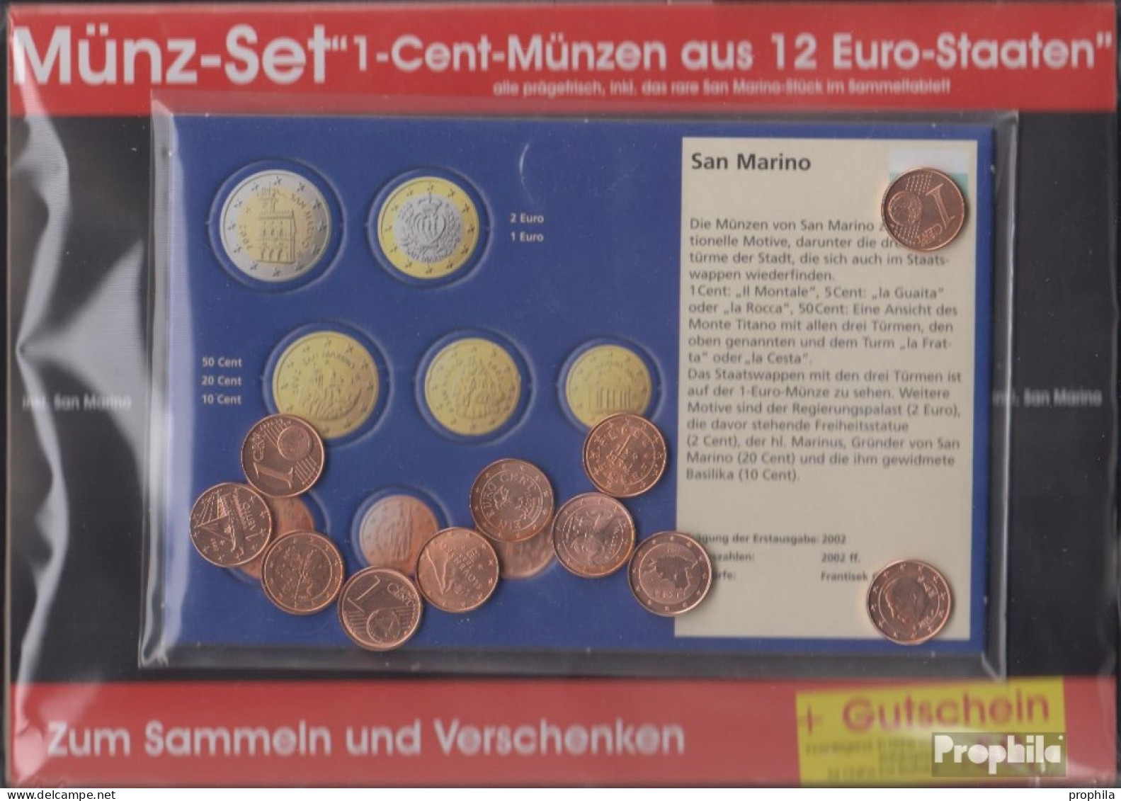 Europa 12 Verschiedene Bankfrisch 1 Cent Euro-Münzen Aus 12 Verschiedenen Ländern - Autres & Non Classés