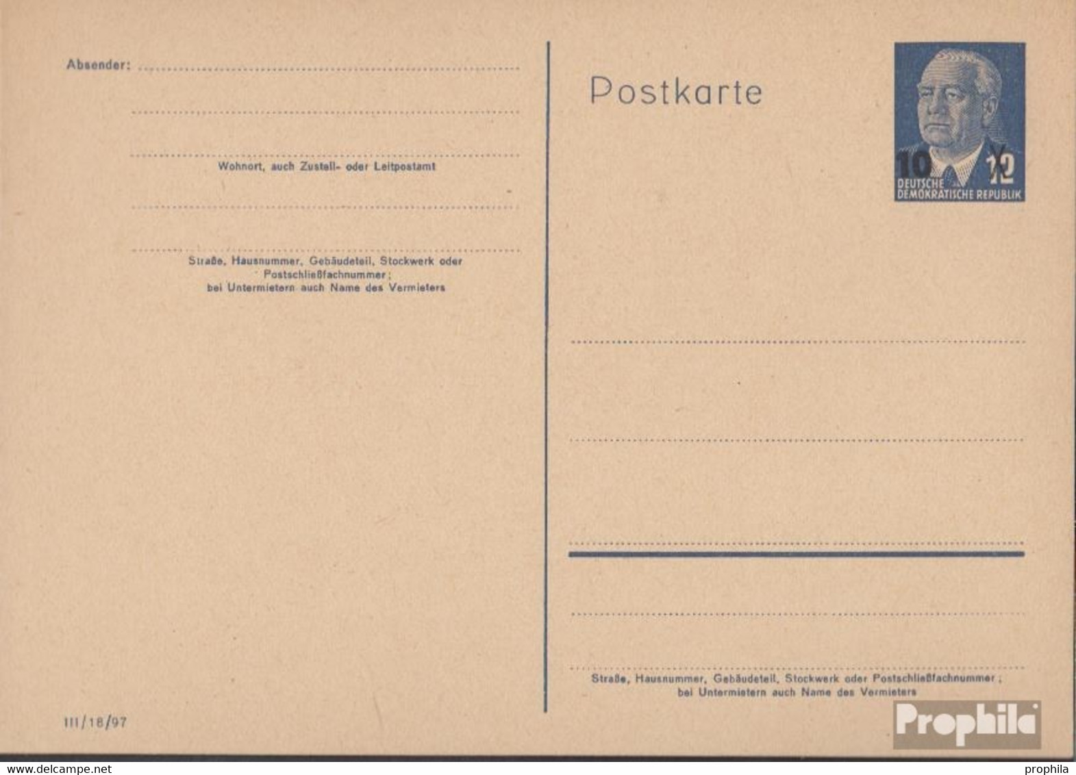 DDR P62 Amtliche Postkarte Ungebraucht Mi.-Nr.: P62 Amtliche Postkarte - Postcards - Mint