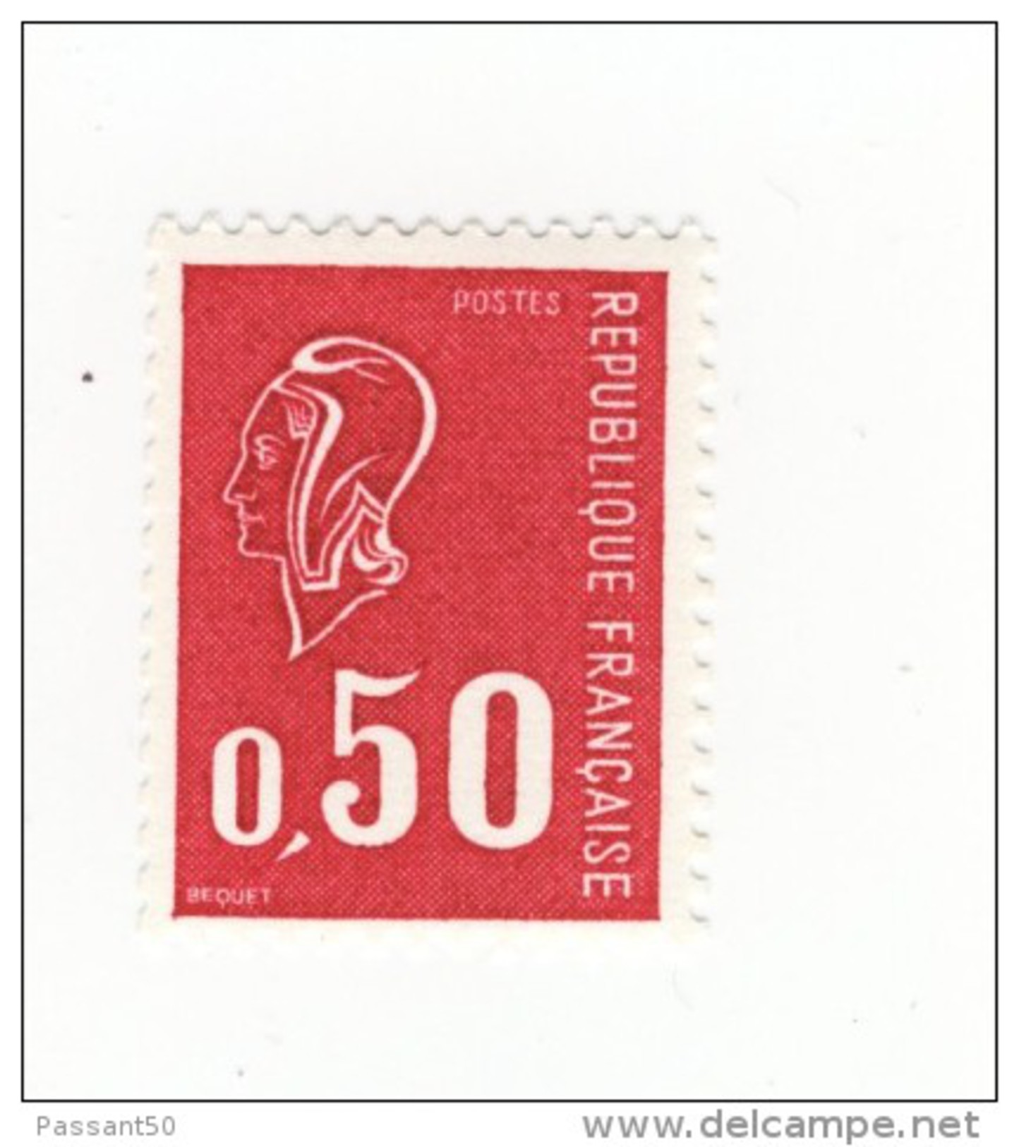 Bequet 0.50fr Rouge YT 1664a GOMME TROPICALE Sans Phosphore PAPIER MAT . Voir Le Scan . Cote Maury N° 1664d : 2 € . - Ongebruikt