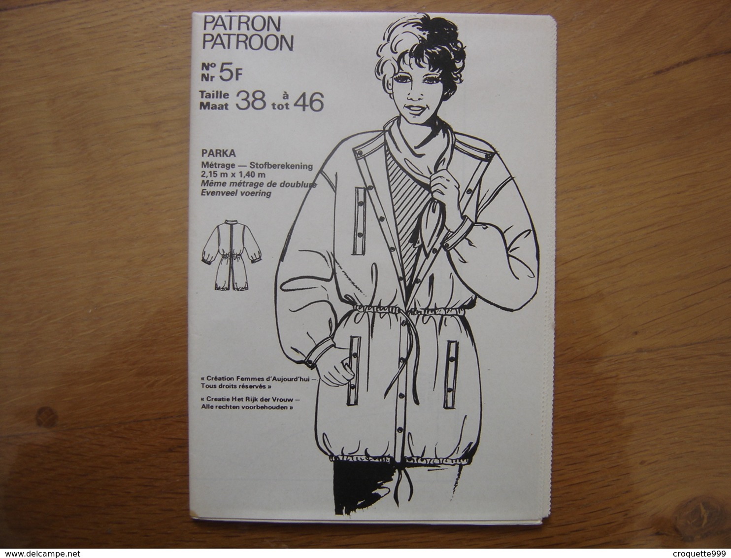 Patron Patroon PARKA Femmes D'aujourd'hui MODE Vintage - Patrones