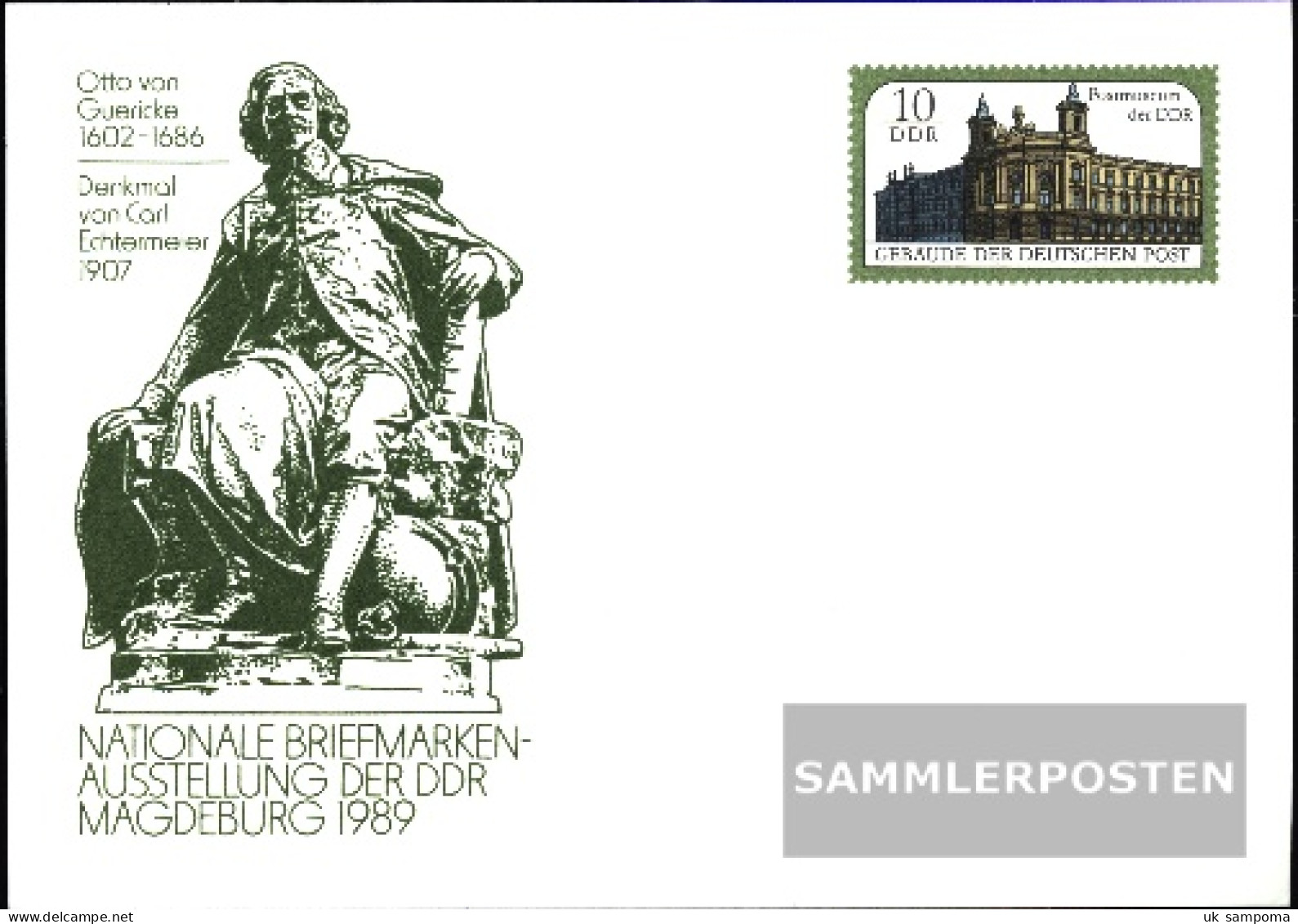 DDR P103 Official Postcard Unused 1989 Postal Museum - Andere & Zonder Classificatie
