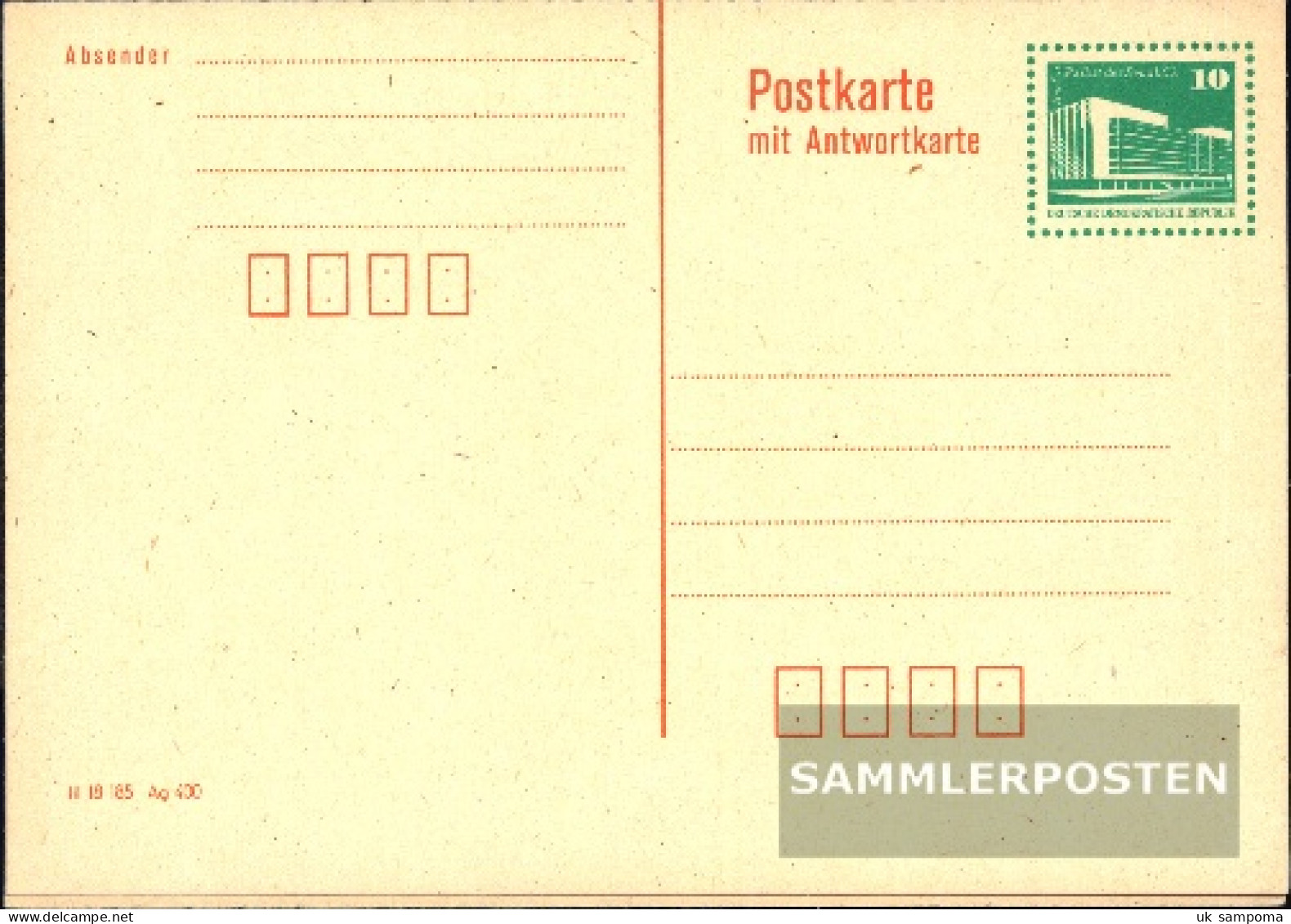 DDR P90 Official Postcard Unused 1990 Structures - Other & Unclassified