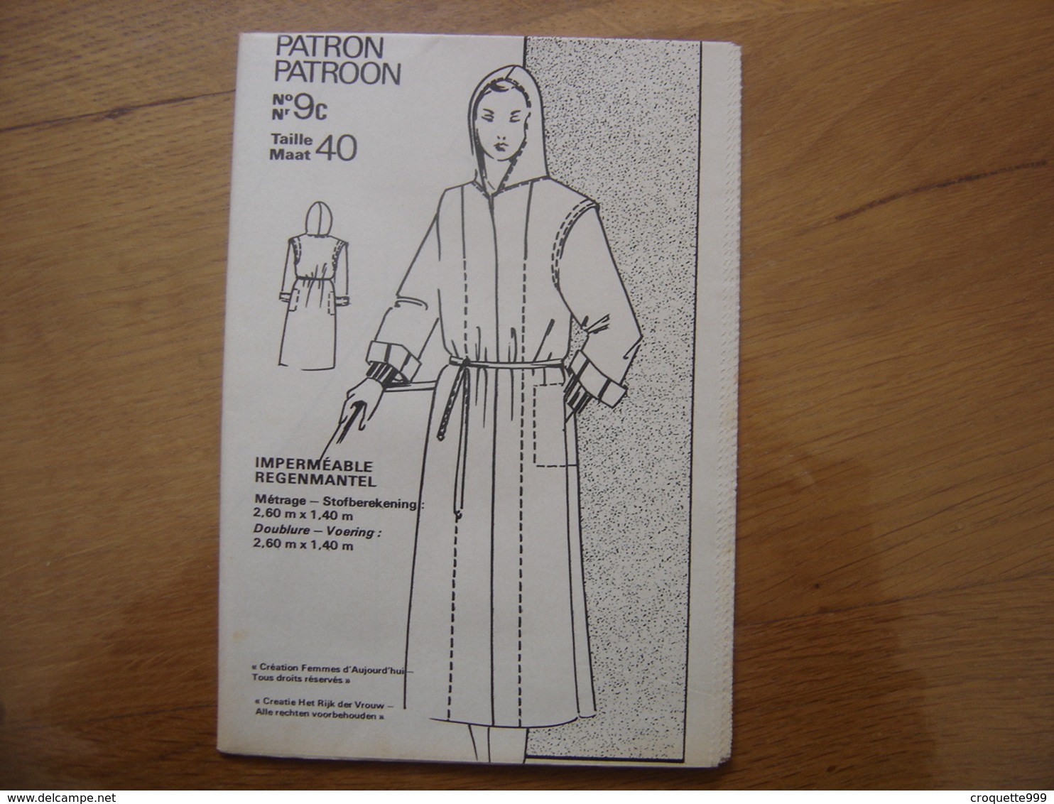 Patron Patroon IMPERMEABLE Femmes D'aujourd'hui MODE Vintage - Patterns