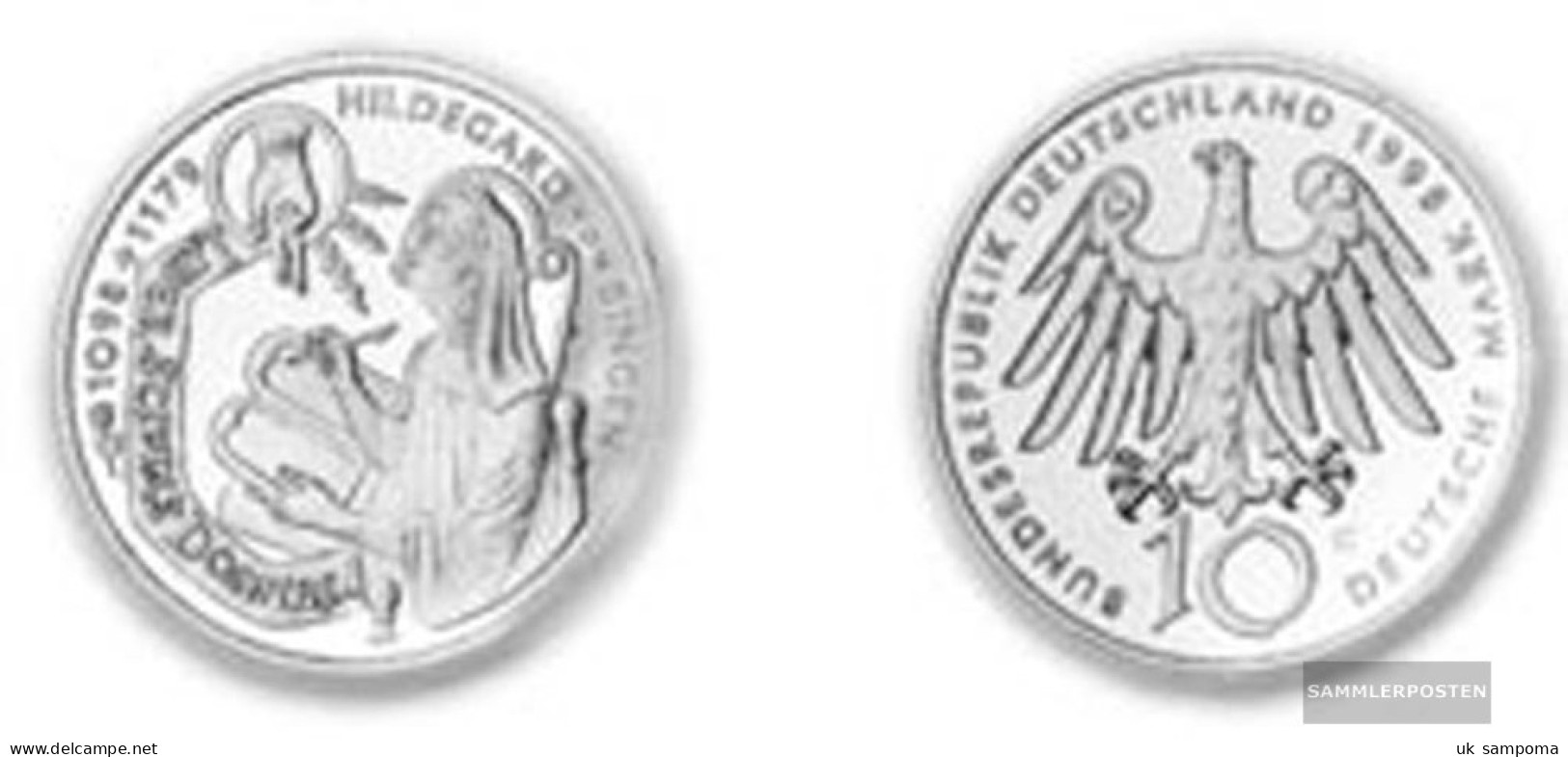 FRD (FR.Germany) Jägernr: 468 1998 G Stgl./unzirkuliert Silver Stgl./unzirkuliert 1998 10 DM Hildegard Of Bingen - Commemorations