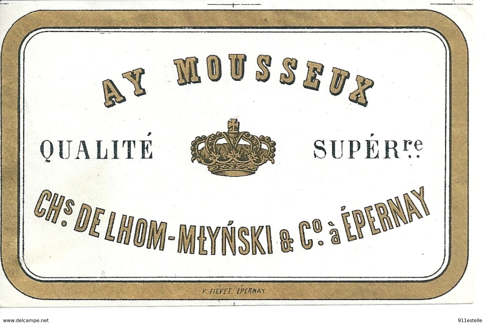 AY   MOUSSEUX   CHs DE LHOM - MLYYNSKI&Co  à EPERNAY   LItho FIEVET - Champagne