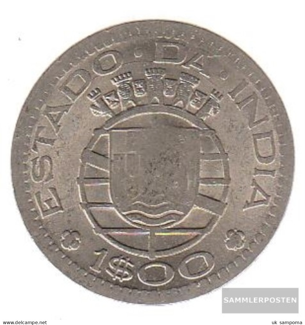Portuguese-India Km-number. : 33 1959 Very Fine Copper-Nickel Very Fine 1959 1 Escudu Crest - Portugal