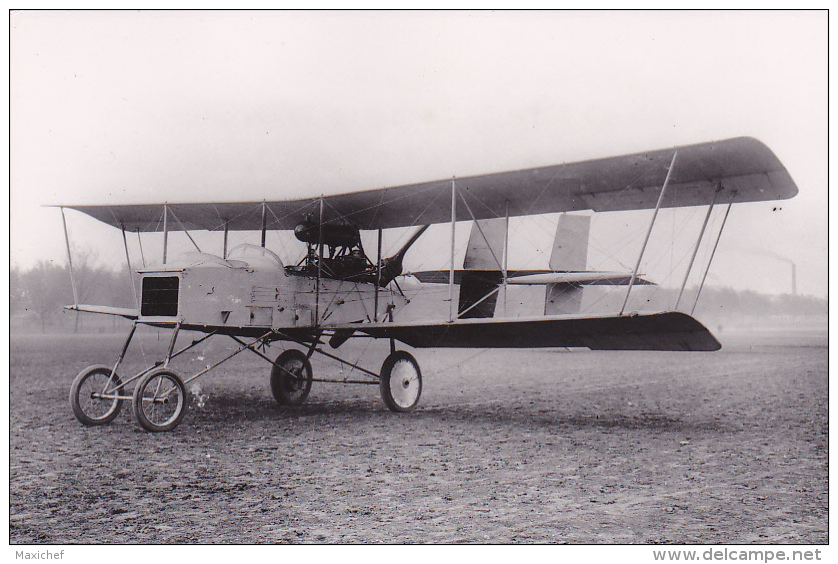 Photo S.A.F.A.R.A. 9 X 14 Cm - Novembre 1913 - Le Biplan VOISIN (le Nez Semble Démonté, Radiateur ???) - N° 579 - Aviation