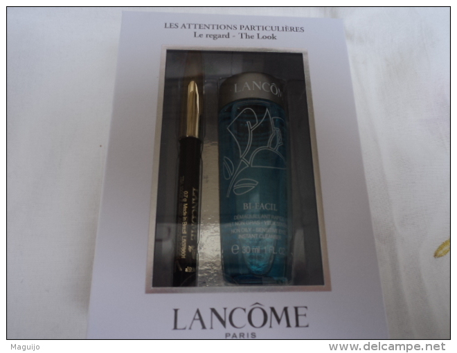 LANCOME " COFFRET : "LES ATTENTIONS PARTICULIERES: THE LOOK"  "  PRODUITS NEUFS   KHOL + BI -FACIL" VOIR ET LIRE !! - Miniatures Femmes (avec Boite)