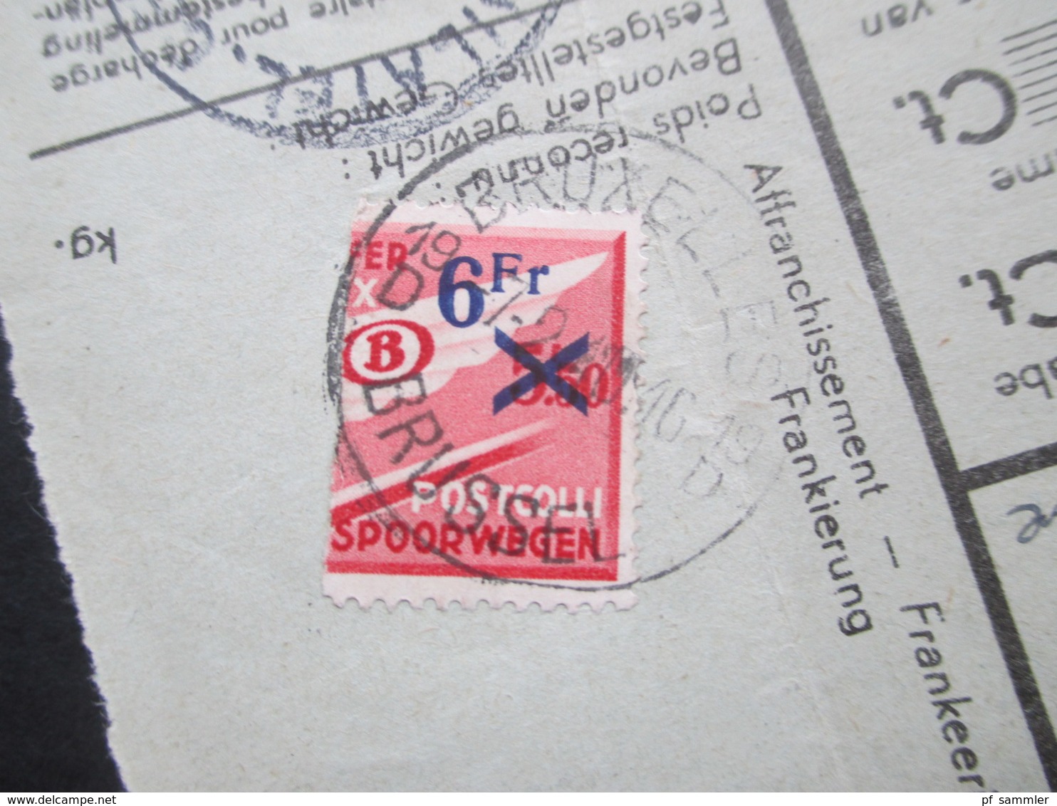 Belgien 1940 Und 42 Postpaketmarke Nr. 13 Halbierung Zu Militärzwecken!! Paketkarten ?!? - Autres & Non Classés