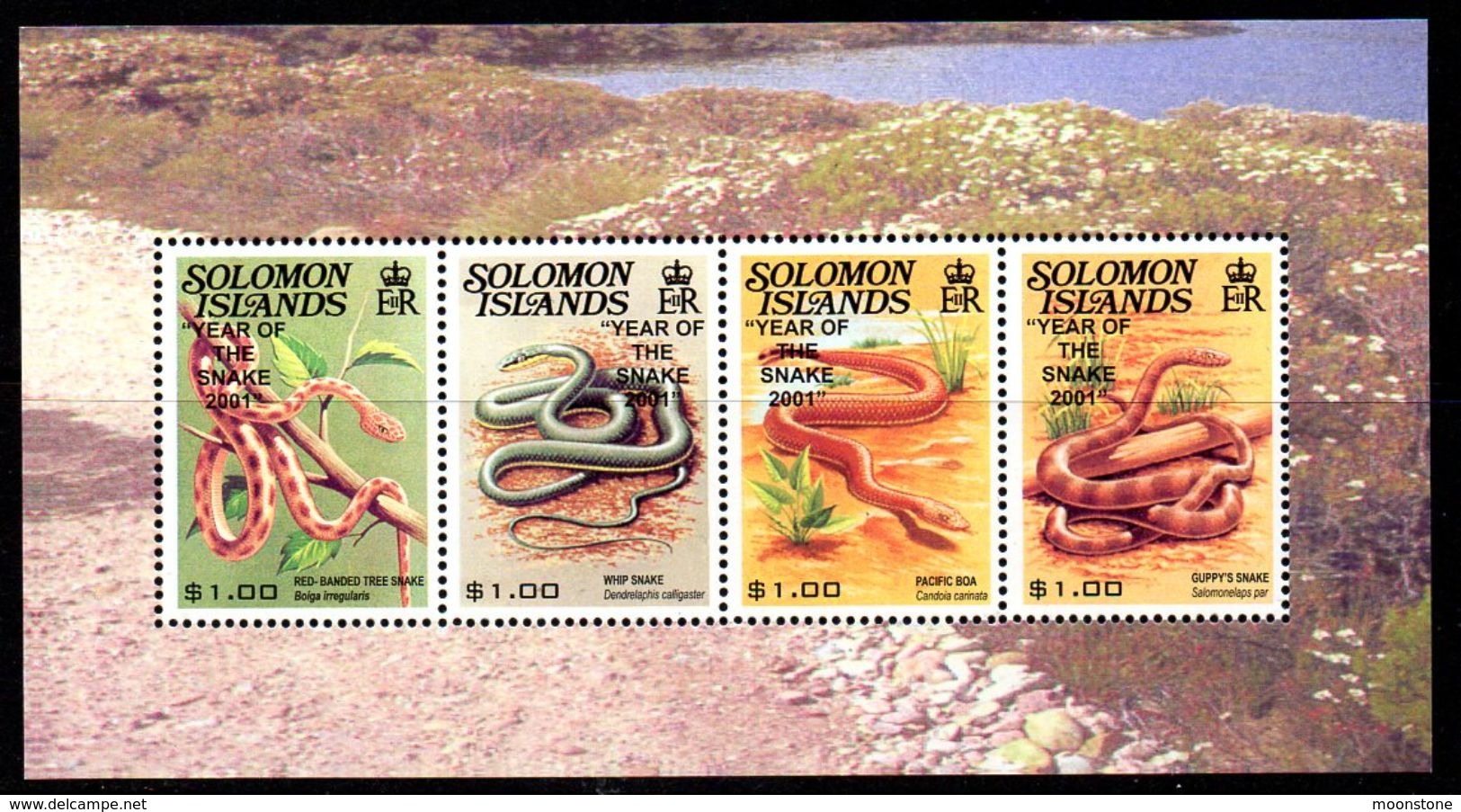 Solomon Islands 2001 Chinese New Year Of The Snake Overprint MS, MNH, SG 995 (B) - Solomon Islands (1978-...)