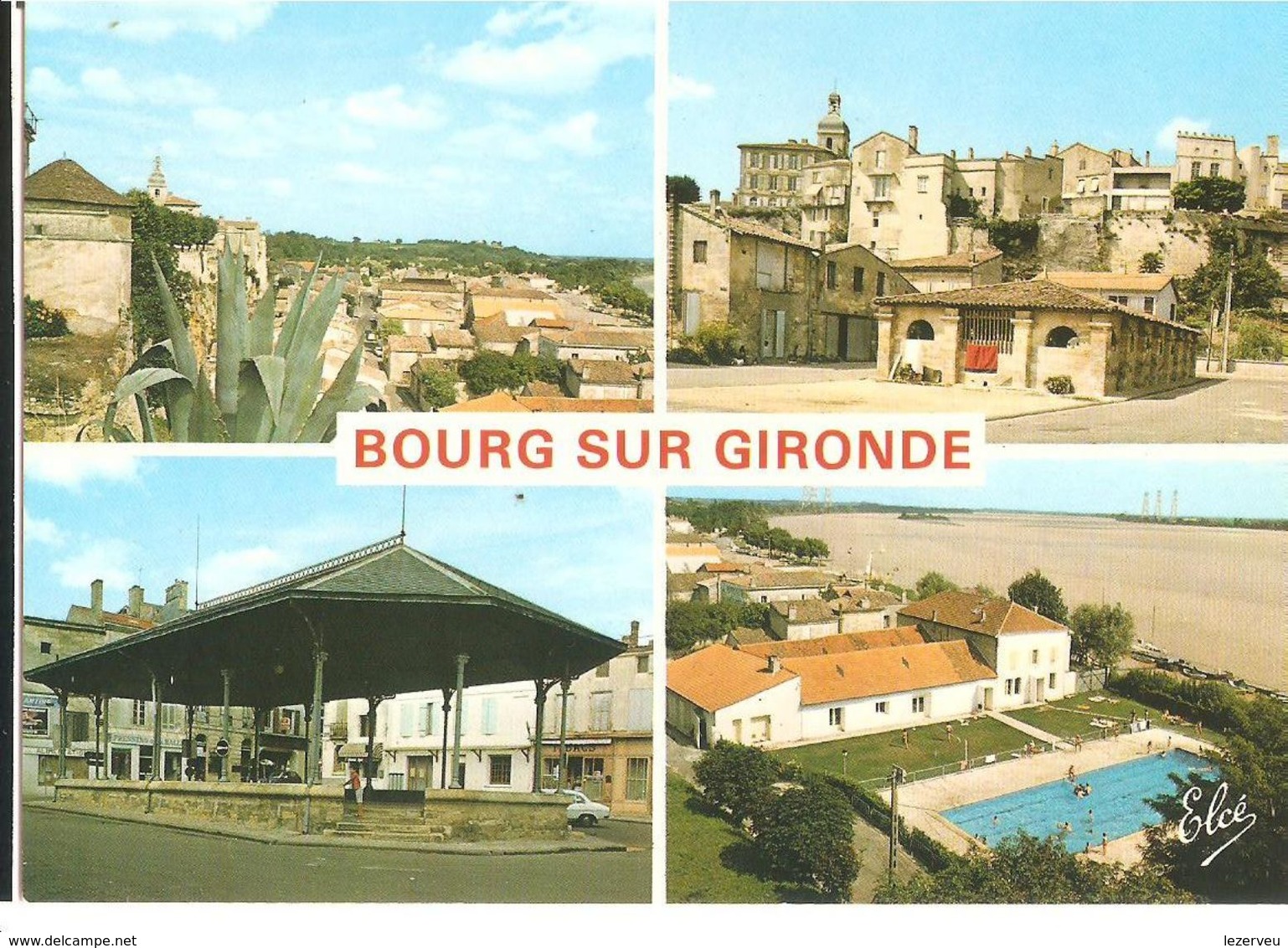 CPM 33 BOURG SUR GIRONDE MULTIVUE LAVOIR HALLE PISCINE - Autres & Non Classés