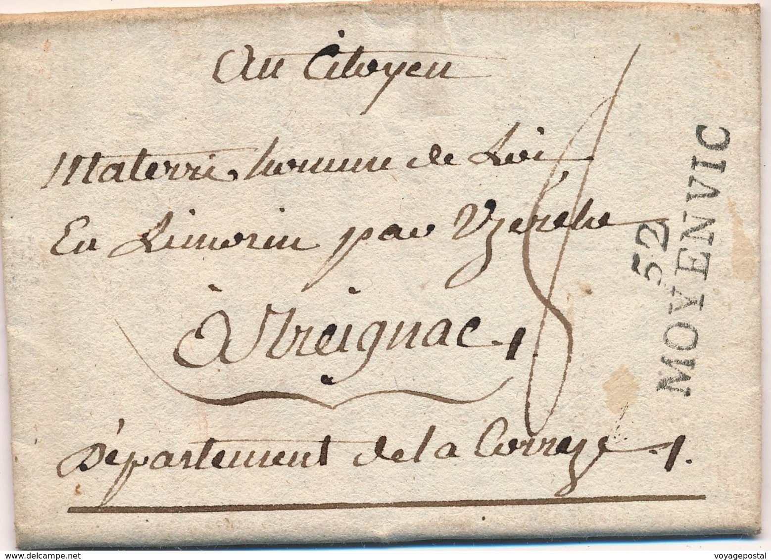 Lettre 52 MOYENVIC Moselle Taxe 8 - 1801-1848: Précurseurs XIX