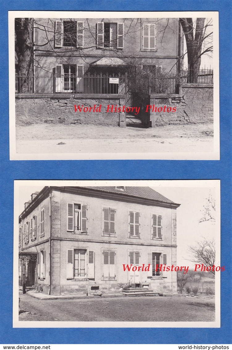 2 Photos Ancienne Du Lt Albert Hénard Durant La 2nde Guerre - Lieu à Situer - Maison " Major Du Cantonnement " - WW2 - Guerre, Militaire