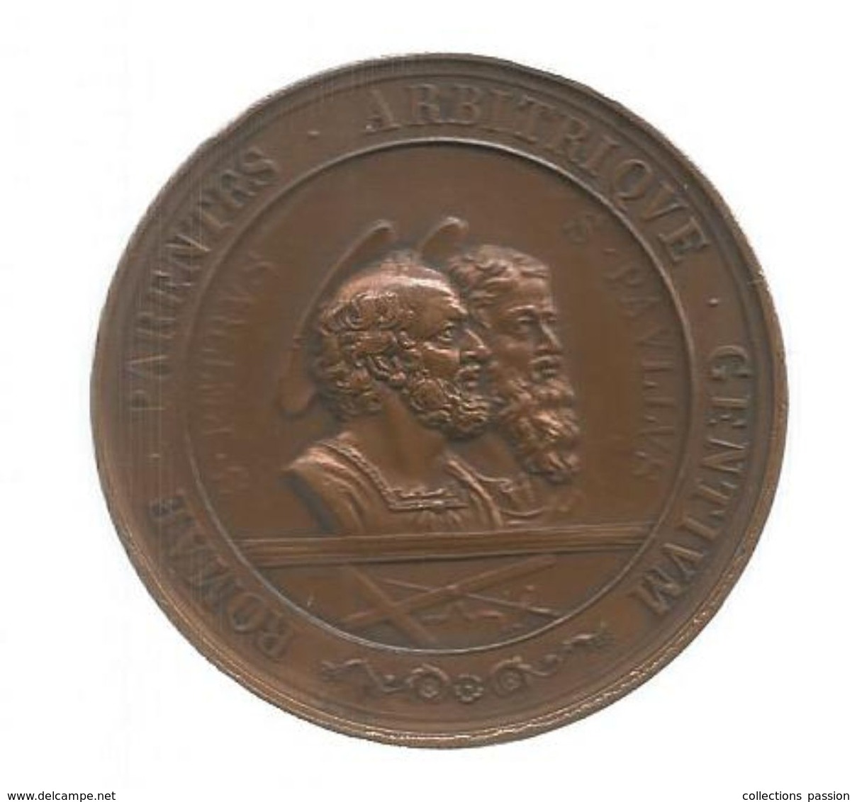 Médaille Du VATICAN , Bronze , PIO IX , 1867, ROMAE PARENTES ARBITIQUE GENTIUM, FRAIS F 4.85e - Autres & Non Classés