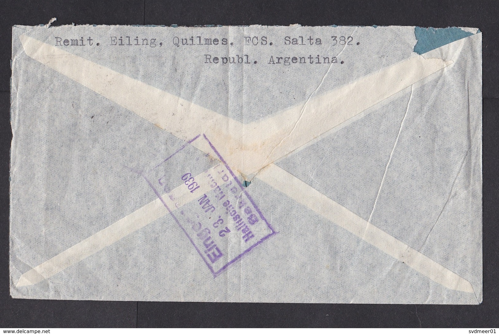 Argentina: Airmail Cover To Germany, 1939, 3 Stamps, Via Condor (minor Damage) - Brieven En Documenten