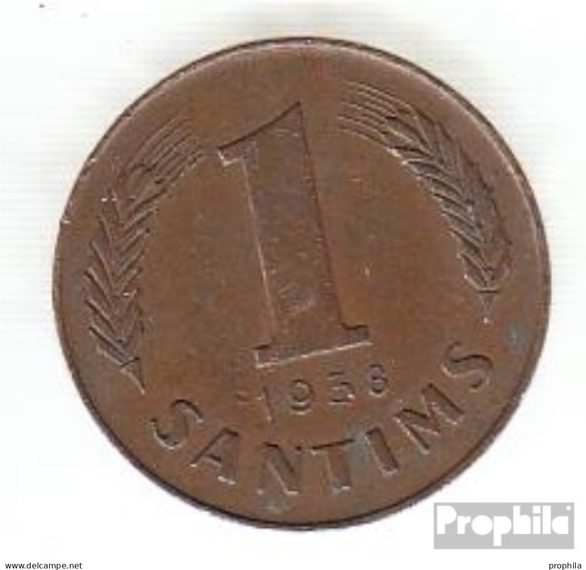 Lettland KM-Nr. : 10 1937 Vorzüglich Bronze Vorzüglich 1937 1 Santims Wappen - Lettonia