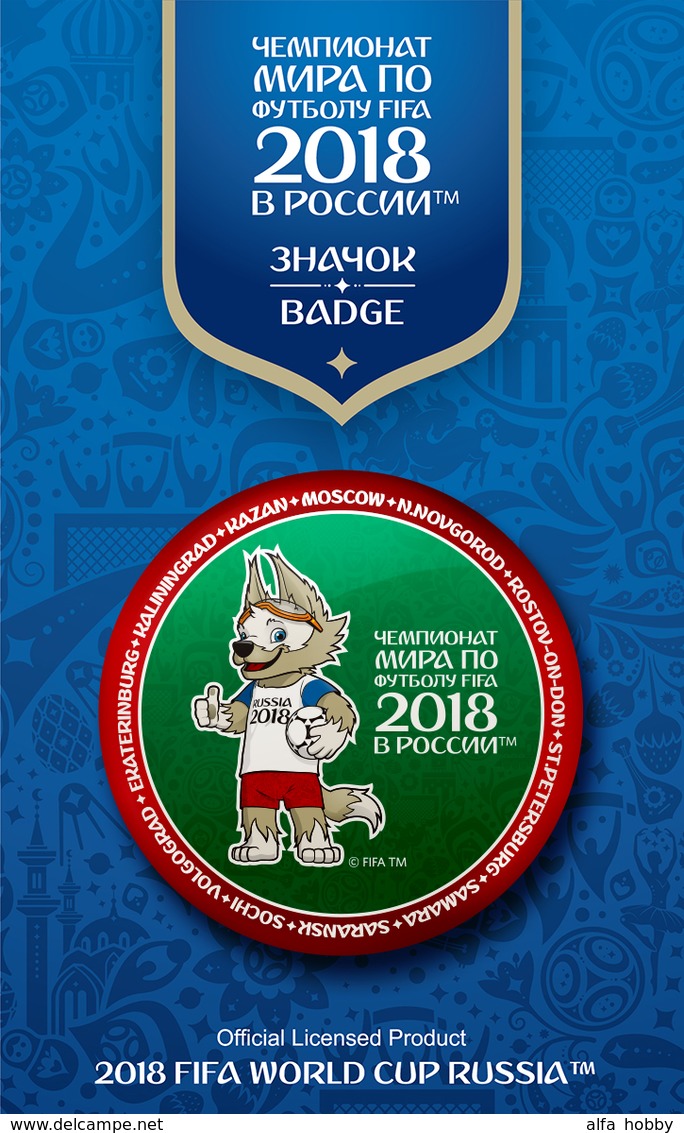 Russia 2018 World Cup 2018 Zabivaka, 44mm, Green-red, Patch, Badge - Russie