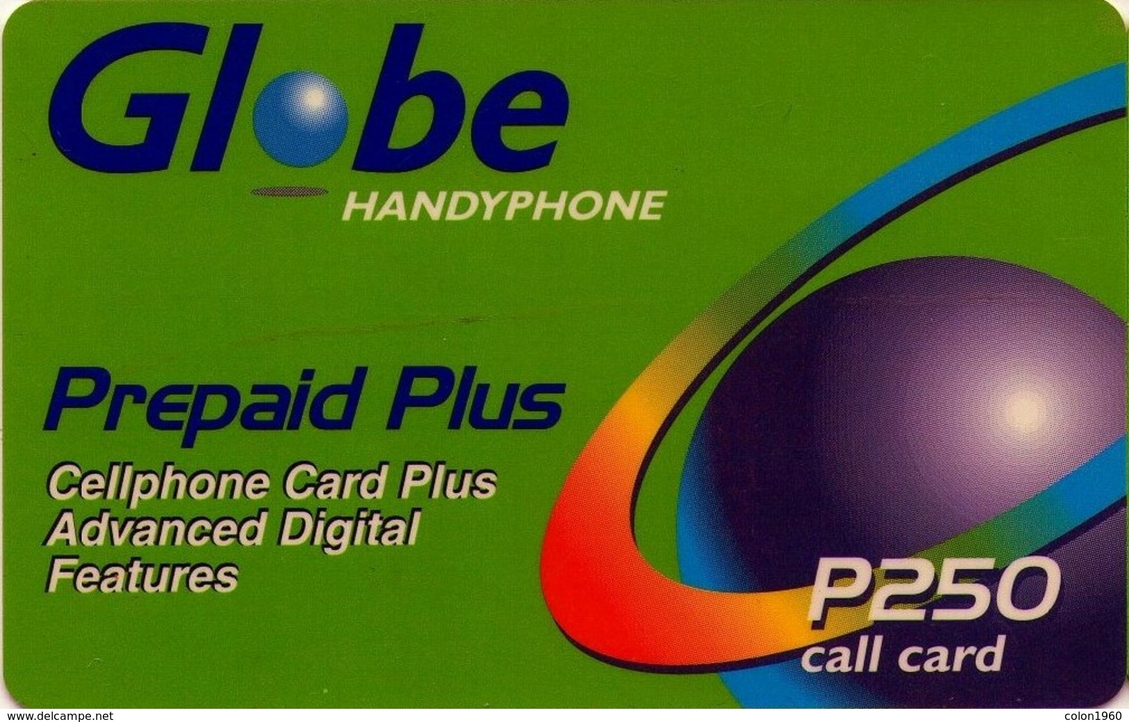 FILIPINAS. PHI-Globe-pre-013.03. Prepaid Plus (green). P250. (012). - Filippine