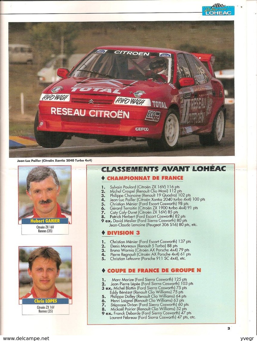 Programe Du Championnat De France De Rallycross LOUDEHAC 2/3 Sept 1995 POULARD Leader Sur CITROËN - Livres