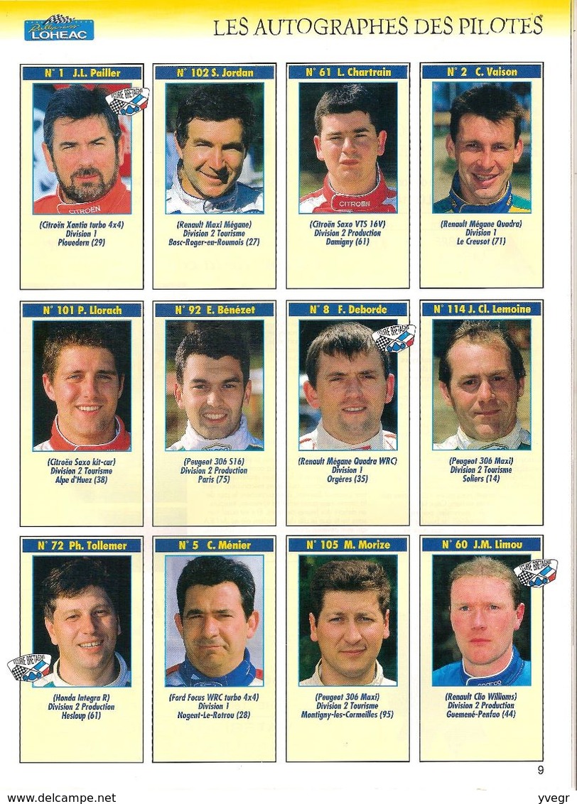 Programe Du Championnat De France De Rallycross LOUDEHAC 4/5 Sept 1999  Liste & Photos Des Pilotes 32 Pages - Livres