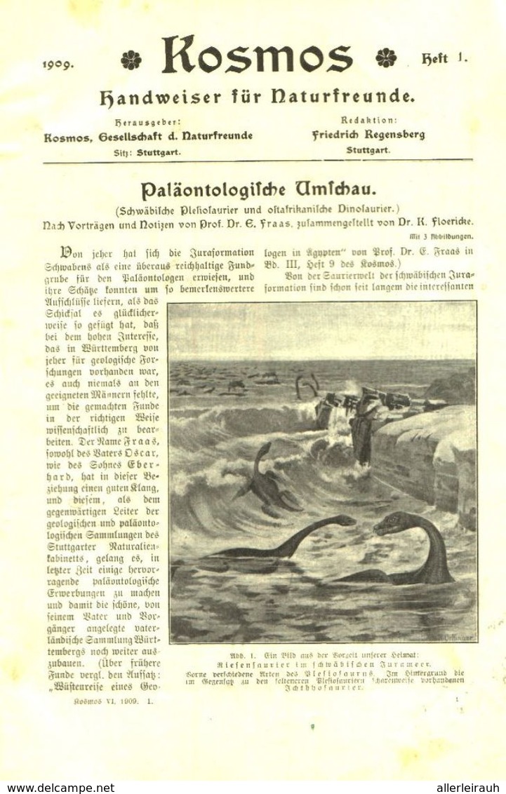 Paläontologische Umschau/ Artikel, Entnommen Aus Kalender /1909 - Paketten