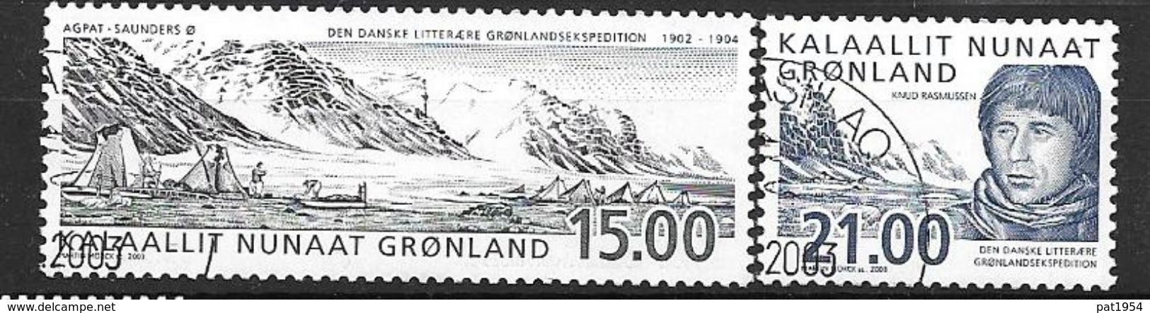 Groënland 2003 N° 375-376 Expéditions Polaires Obliuétérés - Usados